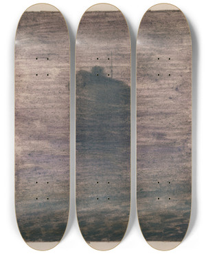 Triptych art skateboard deck of Karl Wiener Komposition Aus Pflaster Und Wiese Xxiv by Karl Wiener (1901-1949)