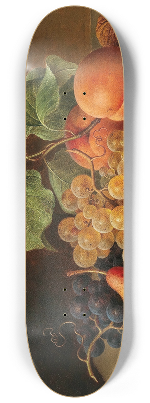 Emilie Preyer - Still Life with Grapes, Peaches, a Pear and Nuts 8.25 inch art skate deck