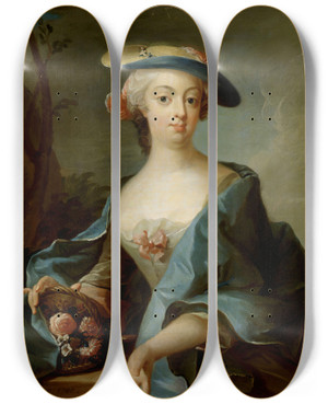 Triptych art skateboard deck of Olof Arenius Portrait Of A Lady by Olof Arenius (1701-1766)