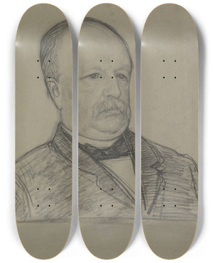 Triptych art skateboard deck of Jan Veth Portret Van Minister Tak Van Poortvliet by Jan Veth (1864-1925) Triptych art skateboard deck of Jan Veth Portret Van Minister Tak Van Poortvliet by Jan Veth (1864-1925)