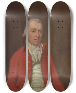 Triptych art skateboard deck of Francis Wheatley Portrait Of An Unknown Man by Francis Wheatley (1747-1801)