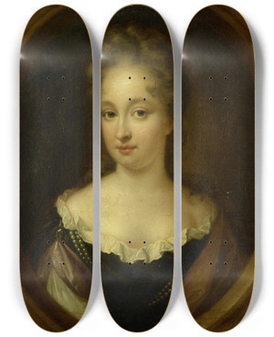 Triptych art skateboard deck of Simon Dubois Anna Van Citters 166494 Daughter Of Aernout Van Citters And Josina Parduyn by Simon Dubois (1632-1708)