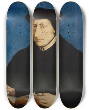 Triptych art skateboard deck of Jean Clouet Guillaume Bud 14671540 by Jean Clouet (1516-1541)