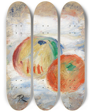 Triptych art skateboard deck of Pierreauguste Renoir Apples Pommes by Pierre-Auguste Renoir (1841-1919) Triptych art skateboard deck of Pierreauguste Renoir Apples Pommes by Pierre-Auguste Renoir (1841-1919)