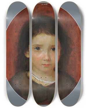 Triptych art skateboard deck of William Page Daughter Of William Page Possibly Anne Page by William Page (1811-1885)