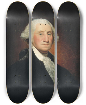 Triptych art skateboard deck of William Winstanley George Washington by William Winstanley (1775-1806)
