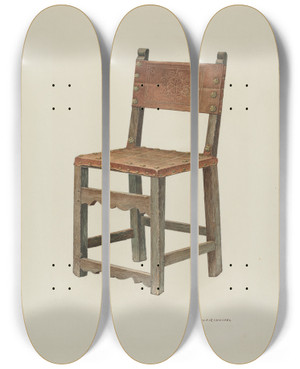 Triptych art skateboard deck of William Kieckhofel Chair_1 by William Kieckhofel (20-)