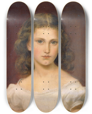 Triptych art skateboard deck of Franz Schrotzberg Sidonie Schrotzberg Die Tochter Des Knstlers by Franz Schrotzberg (1811-1889)