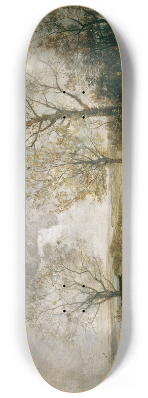 Emil Jakob Schindler - Herbstlandschaft am Fluss 8.25 inch art skate deck