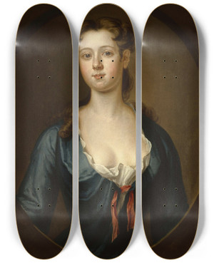 Triptych art skateboard deck of John Smibert Portrait Of Mary Pemberton by John Smibert (1688-1751) Triptych art skateboard deck of John Smibert Portrait Of Mary Pemberton by John Smibert (1688-1751)