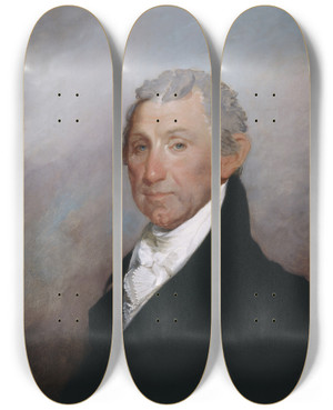 Triptych art skateboard deck of Gilbert Stuart James Monroe_1 by Gilbert Stuart (1755-1828)