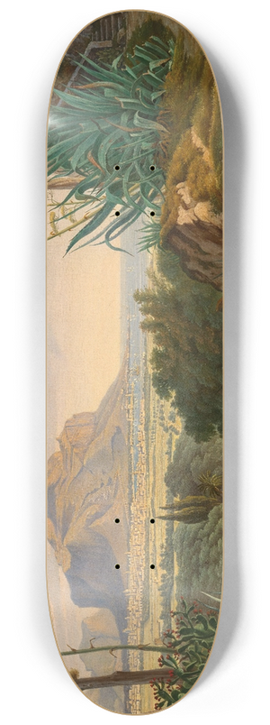 Emil Ludwig Lhr - A View of the Bay of Palermo with Monte Pellegrino 8.25 inch art skate deck Emil Ludwig Lhr - A View of the Bay of Palermo with Monte Pellegrino 8.25 inch art skate deck