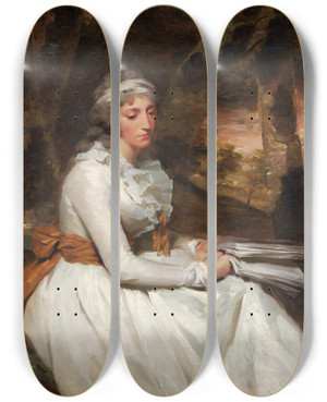 Triptych art skateboard deck of Sir Henry Raeburn Mrs Richard Alexander Oswald Louisa Johnston by Sir Henry Raeburn (1756-1823)