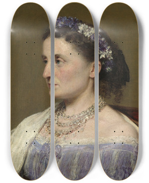 Triptych art skateboard deck of Henri Fantinlatour Duchess De Fitzjames by Henri Fantin-Latour (1836-1904)