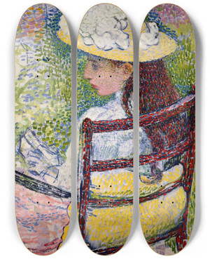 Triptych art skateboard deck of Theo Van Rysselberghe Jeanne Pissarro by Theo Van Rysselberghe (1862-1926)