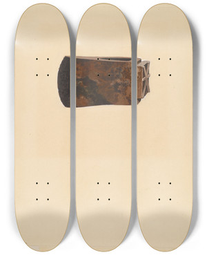 Triptych art skateboard deck of William Frank Log Marker by William Frank