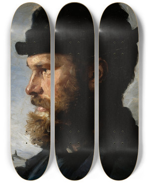 Triptych art skateboard deck of Peder Severin Kryer Michael Ancher by Peder Severin Kroyer (1851-1909)