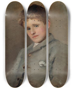 Triptych art skateboard deck of John Butler Yeats Portrait Of Jack B Yeats 18711957 As A Boy by John Butler Yeats (1839-1922)
