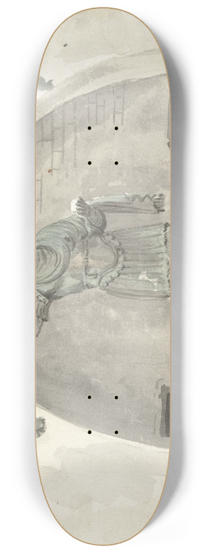 Abraham-Louis-Rodolphe Ducros - Bronzen beeld van keizer op het marktplein van Barletta 8.25 inch art skate deck Abraham-Louis-Rodolphe Ducros - Bronzen beeld van keizer op het marktplein van Barletta 8.25 inch art skate deck