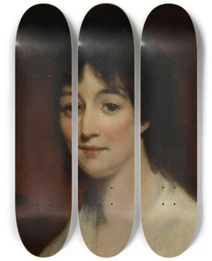 Triptych art skateboard deck of John Hoppner Portrait Of Lady Cavendish by John Hoppner (1758-1810)