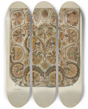 Triptych art skateboard deck of Michael Trekur Bedspread by Michael Trekur