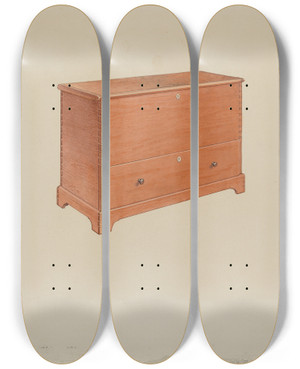 Triptych art skateboard deck of Victor F Muollo Shaker Blanket Box by Victor F Muollo