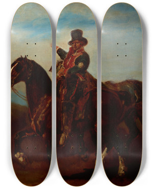 Triptych art skateboard deck of Piotr Michaowski Frenchpostillion by Piotr Michalowski (1800-1855)