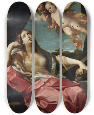 Triptych art skateboard deck of Guido Reni Mary Magdalene by Guido Reni (1575-1642) Triptych art skateboard deck of Guido Reni Mary Magdalene by Guido Reni (1575-1642)