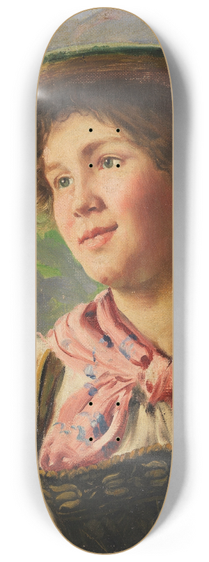 Emil Rau - Mdchen in alpenlndischer Tracht 8.25 inch art skate deck