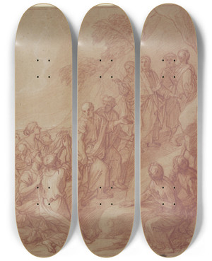 Triptych art skateboard deck of Franoisalexandre Verdier Appointing Of The Apostles by Franois-Alexandre Verdier (1651-1730)