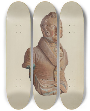 Triptych art skateboard deck of Elizabeth Moutal Figurehead C Perry by Elizabeth Moutal