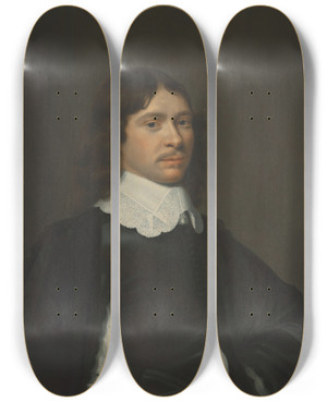 Triptych art skateboard deck of Jacob Willemsz Delff The Younger Portrait Of A Gentleman by Jacob Willemsz Delff The Younger (1619-1661)