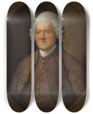 Triptych art skateboard deck of Thomas Gainsborough Portrait Of Sir John Pringle 1St Baronet 17071782 by Thomas Gainsborough (1727-1788)