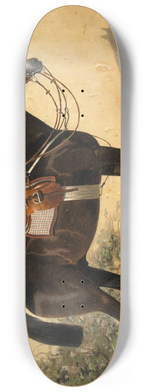 Emil Volkers - A Black Horse with a Dog 8.25 inch art skate deck