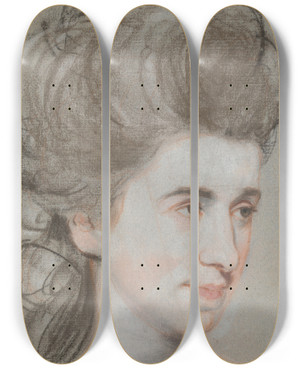 Triptych art skateboard deck of John Russell Head Of A Lady by John Russell (1745-1806) Triptych art skateboard deck of John Russell Head Of A Lady by John Russell (1745-1806)