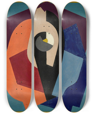 Triptych art skateboard deck of Albert Gleizes Composition Ou Peinture Objet by Albert Gleizes (1881-1953)