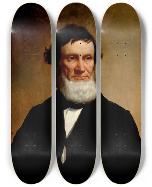 Triptych art skateboard deck of James Henry Beard Portrait by James Henry Beard (1812-1893)