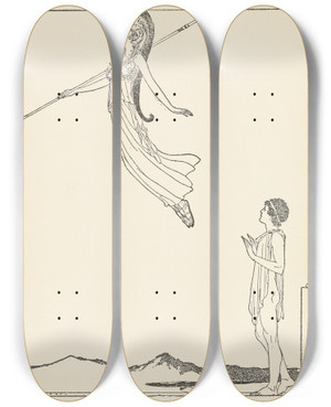 Triptych art skateboard deck of Padraic Colum The Childrens Homer Pl 03 by Padraic Colum (1881-1972)