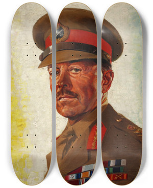Triptych art skateboard deck of William Little Sir Harold Alexander by William Little (20-)