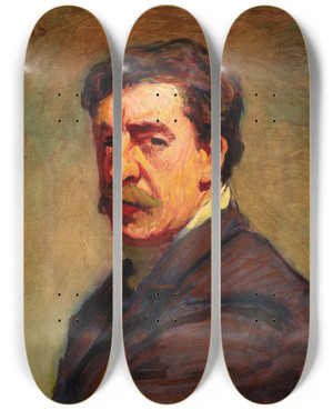 Triptych art skateboard deck of Roderic Oconor Selfportrait by Roderic Oconor (1860-1940)