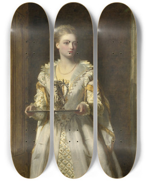 Triptych art skateboard deck of William Powell Frith Gabrielle Destres by William Powell Frith (1819-1909)