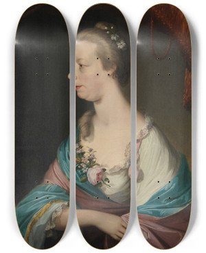Triptych art skateboard deck of Matthew Pratt Christiana Stille Keen by Matthew Pratt (1734-1805) Triptych art skateboard deck of Matthew Pratt Christiana Stille Keen by Matthew Pratt (1734-1805)
