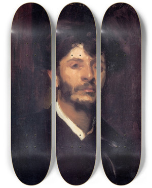 Triptych art skateboard deck of John Singer Sargent Portrait Of Jean Joseph Marie Carries by John Singer Sargent (1856-1925)