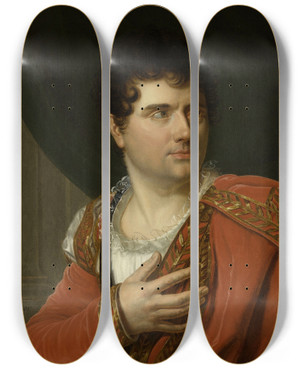 Triptych art skateboard deck of Henrifranois Riesener Jeanbaptistesauveur Gavaudan 17721840 Chanteur by Henri-Franois Riesener (1767-1828)