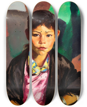 Triptych art skateboard deck of Robert Henri Pepita by Robert Henri (1865-1929)