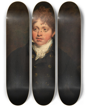 Triptych art skateboard deck of John Hoppner Irish Gentleman by John Hoppner (1758-1810)
