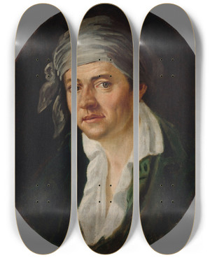 Triptych art skateboard deck of Jeromemartin Langlois Portrait Prsum De Larchitecte Bernier by Jerome-Martin Langlois (1779-1838)