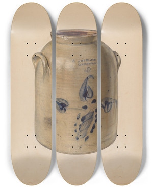 Triptych art skateboard deck of Jean Peszel Jar_2 by Jean Peszel