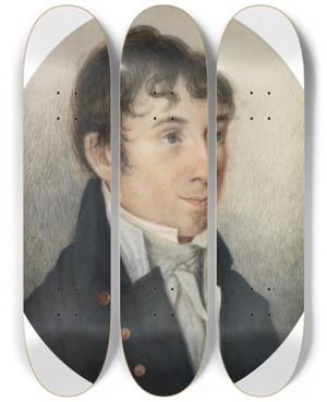 Triptych art skateboard deck of William Dunlap Charles Brockden Brown by William Dunlap (1766-1839)
