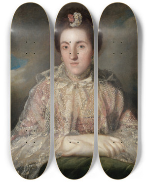 Triptych art skateboard deck of Sir Joshua Reynolds Portrait Of Mrs William Fortescue 17331820 Later Countess Of Clermont by Sir Joshua Reynolds (1723-1792)